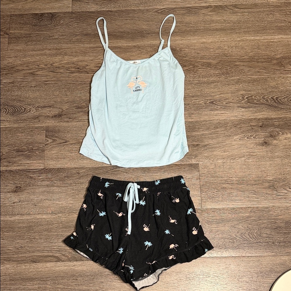 Ardene Light Blue and Black Pajama Set